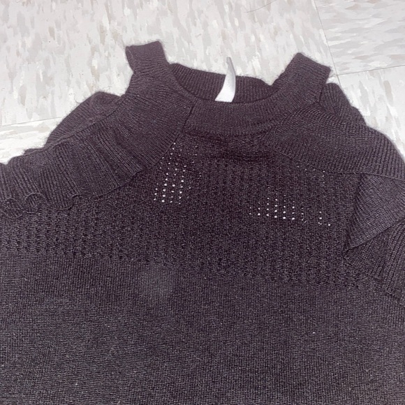 Blue Notes Cut Out Shoulder Flutter Sleeve Sweater - Picture 2 of 4